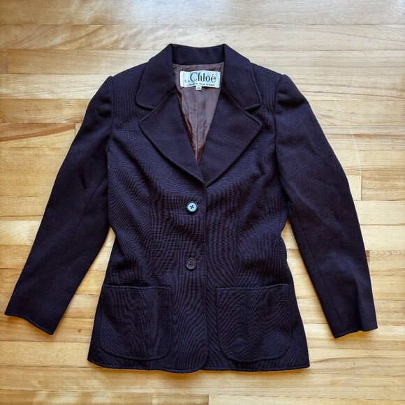 Chloé Women’s Wool Blazer Jacket – Size 40 – Dark Brown - Picture 2 of 11